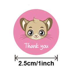 100-500pcs Cartoon Sticker 8 Cute Animal Thank You Stickers for DIY Scrapbooking Stationery Girl or Boy Kids Gifts Seal Labels (ONLINE ORDER ONLY)