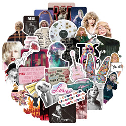 10/30/50PCS Alison Swift Taylor Stickers Folk Song Album Laptop Guitar Skateboard Phone Decals Cartoon Singer Stickers Kid Toy (ONLINE ORDER ONLY)