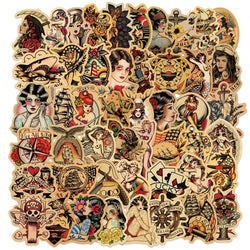 10/30/50pcs/pack Retro Old School Sailor Tattoo Sticker Packs (ONLINE ORDER ONLY)