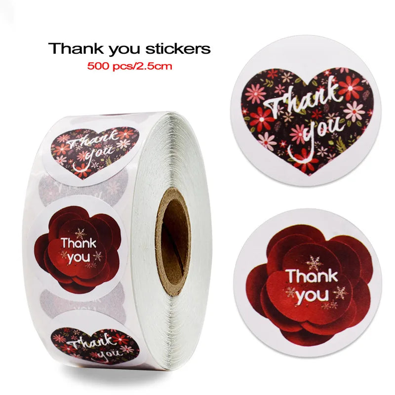 100-500pcs Color Snowflake Merry Christmas Sticker Gift Envelope Sealing Label Decoration Stationery Sticker 2.5cm (ONLINE ORDER ONLY)