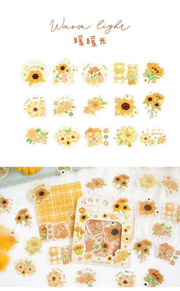 45pcs/lot Garden Story Series Stickers Scrapbooking Decorative Sticker DIY Diary Album Stick Label School Stationery Gift (ONLINE ORDER ONLY)