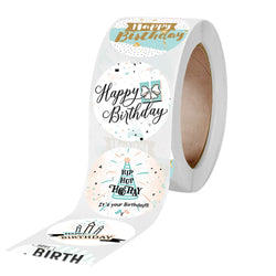 100-500pcs Cute Happy Birthday Sticker Birthday Gift Decoration Label Sealing Balloon Cake Label Packaging Scrapbook Sticker (Online Order Only)