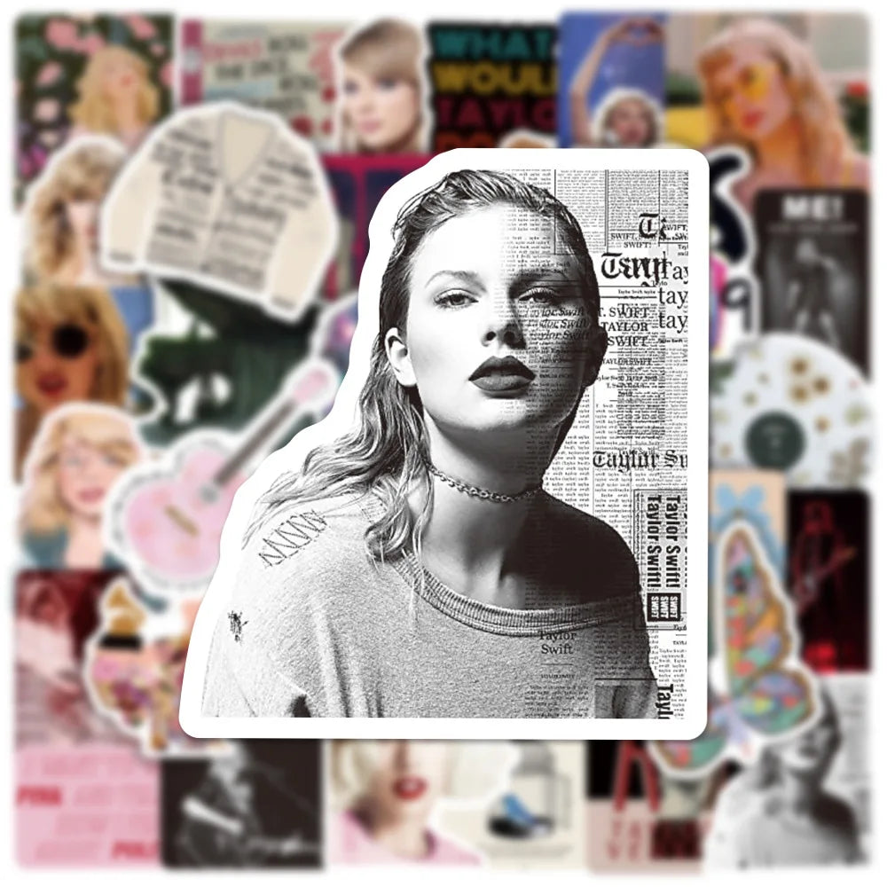 10/30/50PCS Alison Swift Taylor Stickers Folk Song Album Laptop Guitar Skateboard Phone Decals Cartoon Singer Stickers Kid Toy (ONLINE ORDER ONLY)