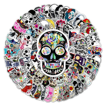 10/30/50/100PCS Horror Skull Zombie Waterproof Skateboard Fridge Bike Laptop Motorcycle Luggage Car Cool Graffiti Decal Sticker (ONLINE ORDER ONLY)