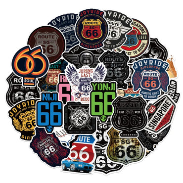 10/30/50PCS Route 66 the Main Street of America Sticker Packs (ONLINE ORDER ONLY)