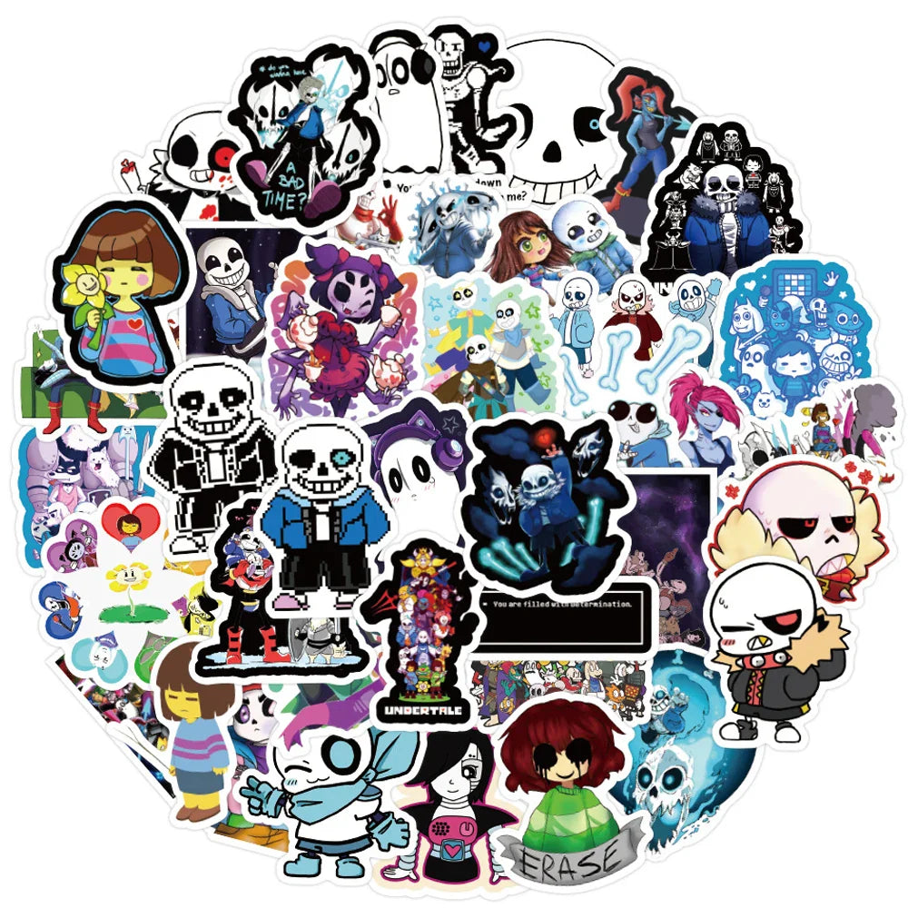 Undertale Stickers Pack: Skateboard, Laptop, Luggage, Guitar, Motorcycle, DIY, Kids Toy (ONLINE ORDER ONLY)