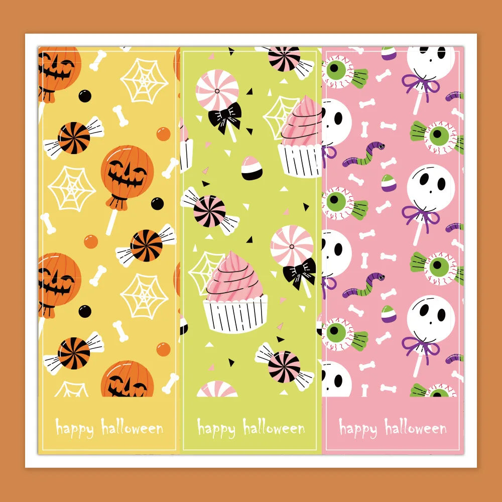 30-60pcs Halloween Pumpkin Decor Labels Adhesive Sticker For Gifts sealing Handmade Envelope DIY Stationery Stickers 3*9cm (ONLINE ORDER ONLY)