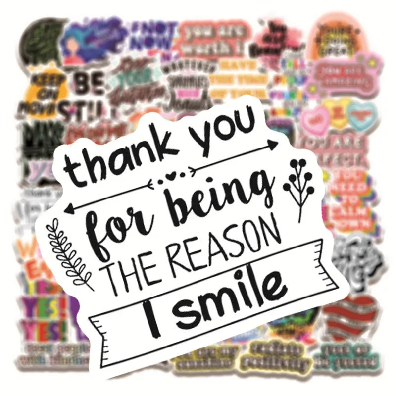 10/50Pcs Motivational Phrases Inspirational Life Quotes Sticker Packs (ONLINE ORDER ONLY)