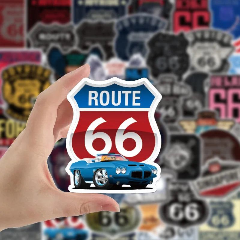 10/30/50PCS Route 66 the Main Street of America Sticker Packs (ONLINE ORDER ONLY)