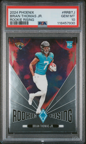 Graded 2024 Panini Phoenix Brian Thomas Jr #RRBTJ Rookie Rising Rookie RC Football Card PSA 10 Gem Mint (ONLINE ORDER ONLY)