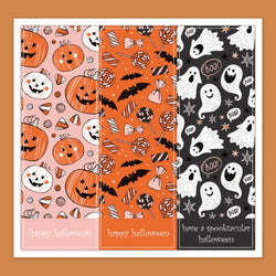 30-60pcs Halloween Stickers Party Pack Pumpkin Bat Ghost Skull Specter Spider Web Stickers for Halloween Party Decorations 3*9cm (ONLINE ORDER ONLY)