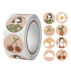 100-500pcs Round Happy Day Stickers For Envelope Seal Labels Gift Packaging Decor Birthday Party Scrapbooking Stationery Sticker (Online Order Only)