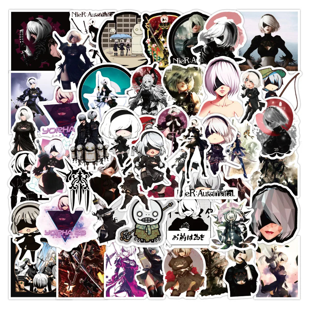 NieR Automata Stickers Anime Decals for Laptop Phone Helmet Luggage Guitar Car DIY (Online Order Only)
