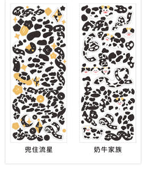 Kawaii Black White Cow Ribbon Stickers DIY Craft Scrapbooking Stick Label  Album Journal Planner Stationery Sticker (ONLINE ORDER ONLY)