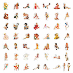 10/30/50pcs Retro Sexy  Pin Up Girl Stickers DIY Skateboard Car Bike Phone Notebook Laptop Luggage Waterproof Kids Sticker Toy (ONLINE ORDER ONLY)