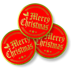 100-500PCS Christmas Snowflake Sticker DIY Baking Sticker Round Adhesive Scrapbooking Christmas stickers (ONLINE ORDER ONLY)