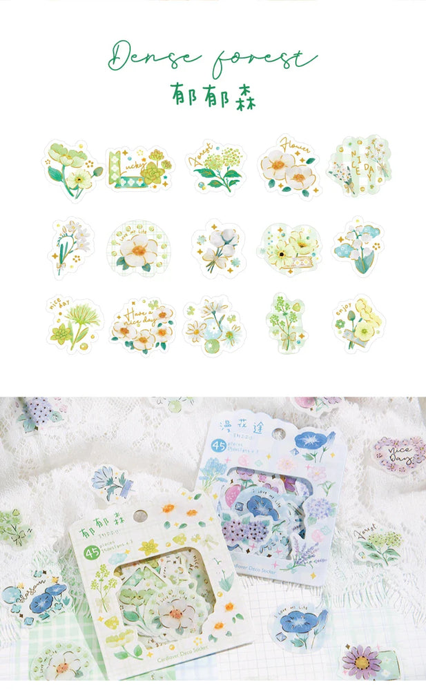 45pcs/lot Garden Story Series Stickers Scrapbooking Decorative Sticker DIY Diary Album Stick Label School Stationery Gift (ONLINE ORDER ONLY)