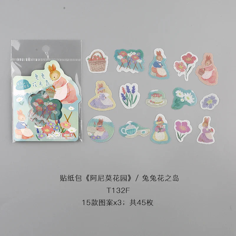 45pcs/lot Nimo's garden Series Stickers Scrapbooking Decorative Sticker DIY Diary Album Stick Label Kawaii Stationery (ONLINE ORDER ONLY)