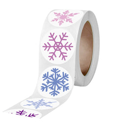 100-500pcs Color Snowflake Merry Christmas Sticker Gift Envelope Sealing Label Decoration Stationery Sticker 2.5cm (ONLINE ORDER ONLY)