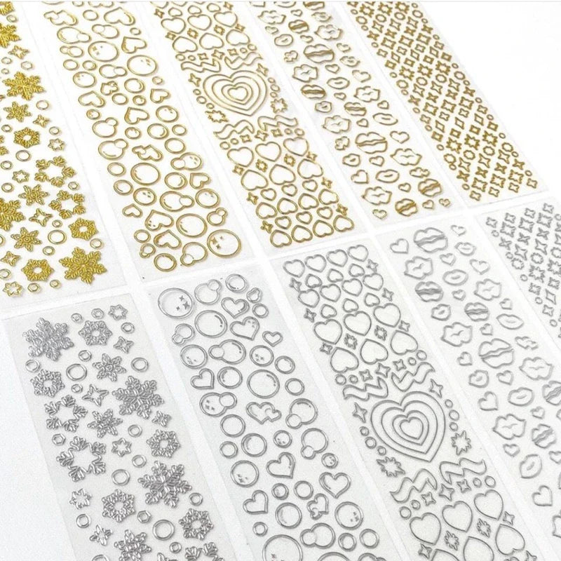 Gold Silver Butterfly Heart Cherry Series Stickers Korea Ins Hand Account Creative DIY Deco Material Stickers Stationery (ONLINE ORDER ONLY)