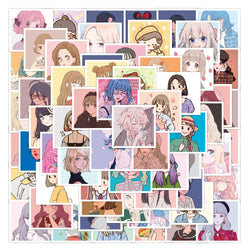 Kawaii Girl Stickers Pack - Waterproof Decals for Skateboard, Guitar, Phone, Laptop, Kid Toy (Online Order Only)
