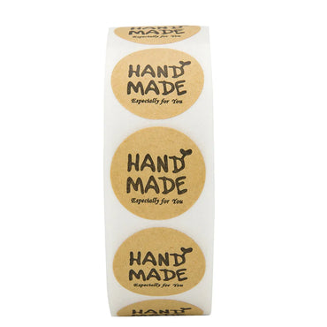100-500pcs Brown Round HANDMADE Stickers Seal Labels Especially For You Labels Stickers Scrapbooking And Stationery Roll Sticker (Online Order Only)