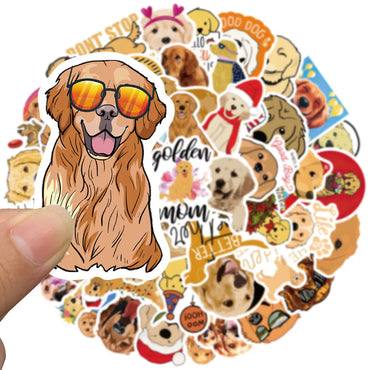 10/30/50PCS Golden Retriever Dog Stickers Cartoon DIY Bike Travel Luggage Laptop Kid Toys Classic Toy Decals Graffiti Sticker F3 (Online Order Only)