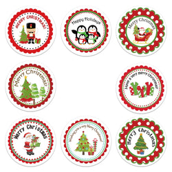 100-500Pcs New Merry Christmas Stickers Gift Packaging Seal Labels for New year decor, Greeting cards, Candy bags Stickers (ONLINE ORDER ONLY)