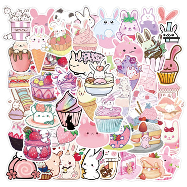 10/30/50PCS INS Style Cute Pink Pixel Cartoon Stickers DIY Bike Travel Luggage Laptop Graffiti Waterproof Sticker Kid Toy Decal (Online Order Only)