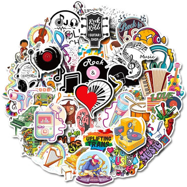 10/30/50PCS Punk Rock Band Music Graffiti Stickers Decals Laptop Travel Luggage Bike Skateboard Phone Car Cartoon Cool Sticker (ONLINE ORDER ONLY)