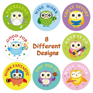 100-500pcs Animals Cartoon Stickers for Kids Toys Sticker Various Cute Owl Designs Pattern School Teacher Reward Sticker (Online Order Only)
