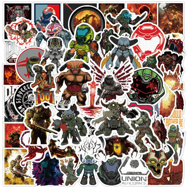 Doom Eternal Stickers Pack: Laptop, Guitar, Luggage, Skateboard, Bike, Waterproof Decals (ONLINE ORDER ONLY)