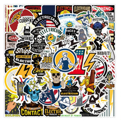 Electrician Graffiti Stickers Pack - Waterproof Decals for Luggage, Skateboard, Bike, Laptop, Car, Kid Toy (ONLINE ORDER ONLY)