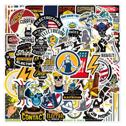 Electrician Graffiti Stickers Pack - Waterproof Decals for Luggage, Skateboard, Bike, Laptop, Car, Kid Toy (ONLINE ORDER ONLY)