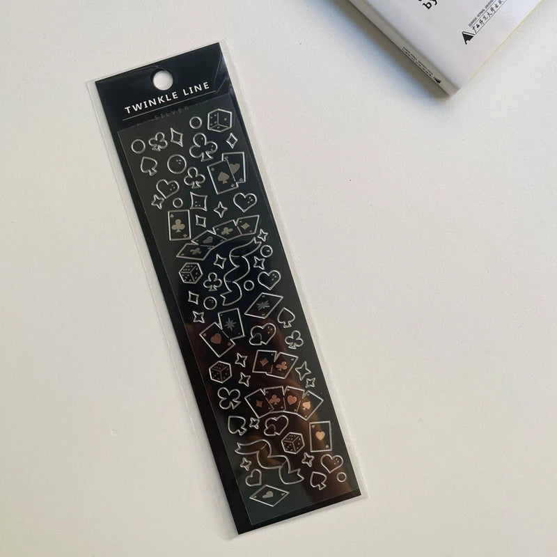 Gold Silver Butterfly Heart Cherry Series Stickers Korea Ins Hand Account Creative DIY Deco Material Stickers Stationery (ONLINE ORDER ONLY)