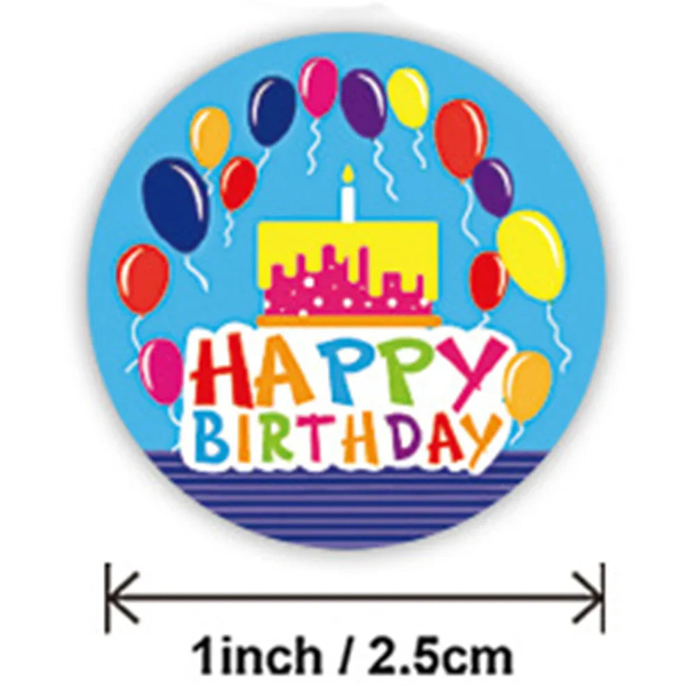100-500pcs Happy Birthday stickers Gift packaging Sealing Label DIY Party decoration Self-adhestive Handmade Stationery Sticker (ONLINE ORDER ONLY)