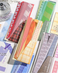 45Pcs/lot Retro Lattice wave point long stickers Scrapbooking Decorative Sticker DIY Diary Album Stick Label Kawaii Stationery (ONLINE ORDER ONLY)