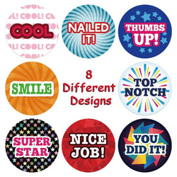 8 Designs Cute Stickers English Reward Sticker 100-500pcs/roll 1 inch for Encourage Children Girls Boys School Teacher Supplies (ONLINE ORDER ONLY)