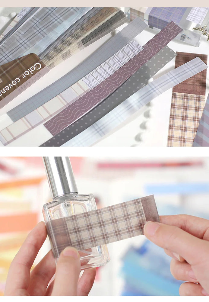 45Pcs/lot Retro Lattice wave point long stickers Scrapbooking Decorative Sticker DIY Diary Album Stick Label Kawaii Stationery (ONLINE ORDER ONLY)