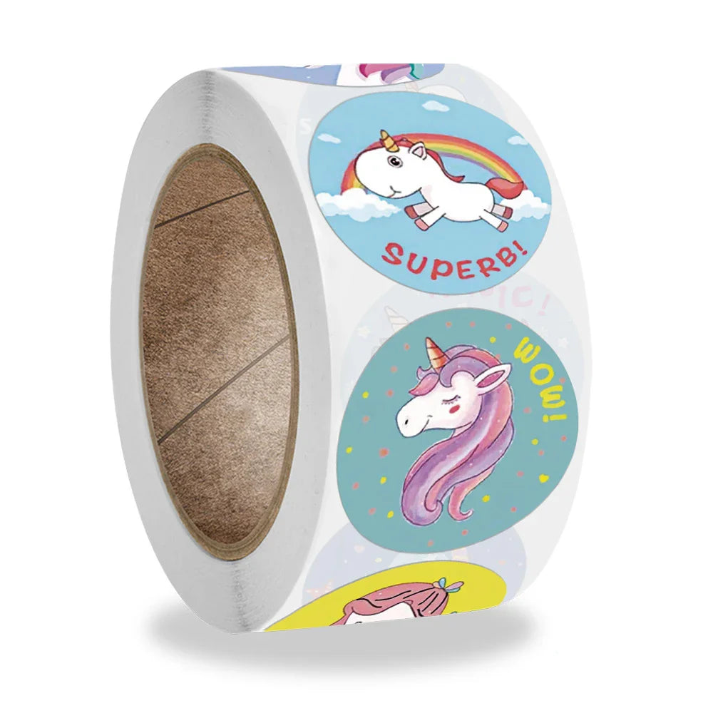 100-500pcs  Animal Unicorn Sticker kids Reward Sticker Gift Decoration Label Teacher Encouragement Student Stationery Stickers (ONLINE ORDER ONLY)