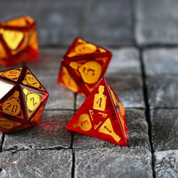 Health Potion Red Zircon Glass DND Dice Set (ONLINE ORDER ONLY)