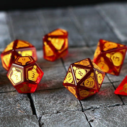 Health Potion Red Zircon Glass DND Dice Set (ONLINE ORDER ONLY)