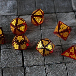 Health Potion Red Zircon Glass DND Dice Set (ONLINE ORDER ONLY)