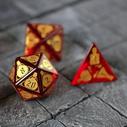 Health Potion Red Zircon Glass DND Dice Set (ONLINE ORDER ONLY)