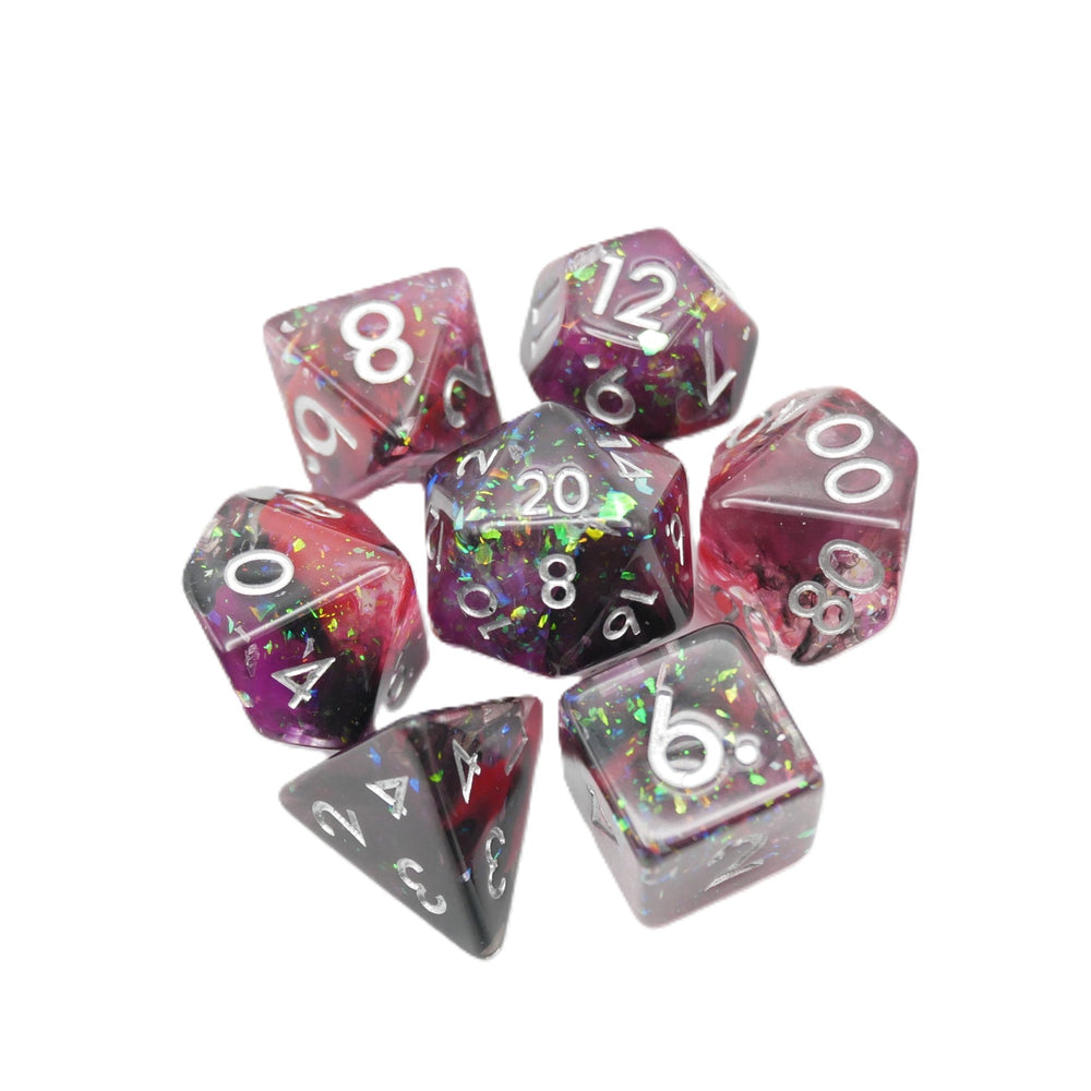 Heart's Content - 7 Piece DnD Dice Set | Acrylic RPG Gaming Dice (ONLINE ORDER ONLY)