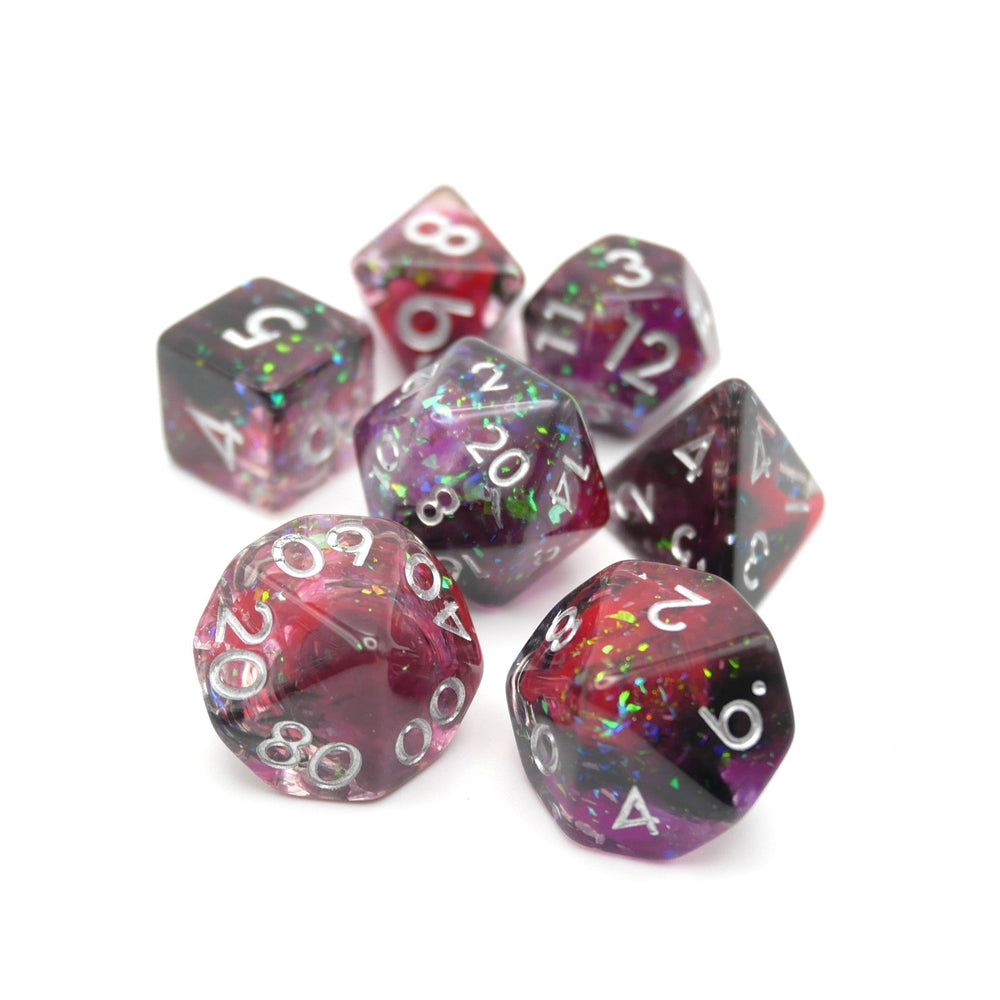Heart's Content - 7 Piece DnD Dice Set | Acrylic RPG Gaming Dice (ONLINE ORDER ONLY)