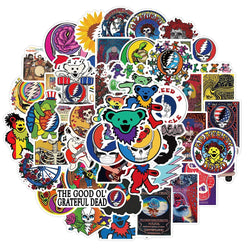 10/30/50PCS Rock Band Greatful Dead Stickers Laptop Guitar Luggage Waterproof Phone Bike Cool Graffiti Sticker Decal Kid Toys (ONLINE ORDER ONLY)