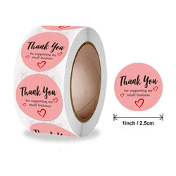 Pink Gift Sealing Stickers 500PCS Thank You Love Design Diary Scrapbooking Stickers Festival Birthday Gift Decorations Labels (ONLINE ORDER ONLY)