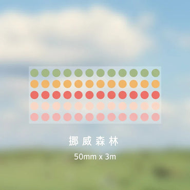 Yoofun 5*300cm Color Dots Decorative Adhesive Washi Tape Masking Tape DIY Scrapbooking Sticker Label Japanese Stationery (ONLINE ORDER ONLY)