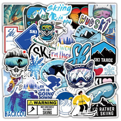 Winter Skiing Snow Mountain Stickers Pack - Car, Luggage, Laptop, Skateboard, Snowboard, Refrigerator Decals (ONLINE ORDER ONLY)